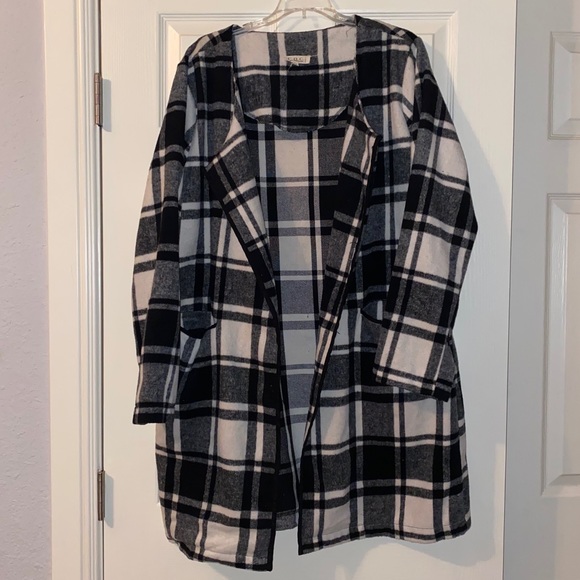 Clothing Obsessed Company Sweaters - Long Plaid Cardigan